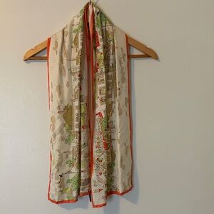 Jcrew Elegant Cream and Red Scarf